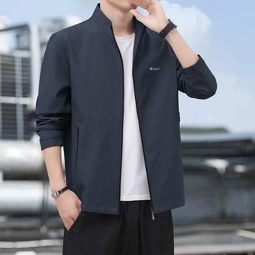 Herren Leichte Alltags-Softshelljacke mit Stehkragen, windabweisender Membran und Reißverschlusstaschen Drune