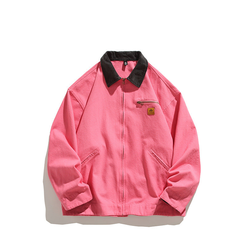 Herren robuste Freizeitjacke mit hohem Kragen und praktischen Taschen Drune