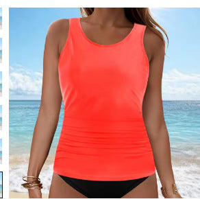 Damen Tankini-Oberteil mit Raffung Drune