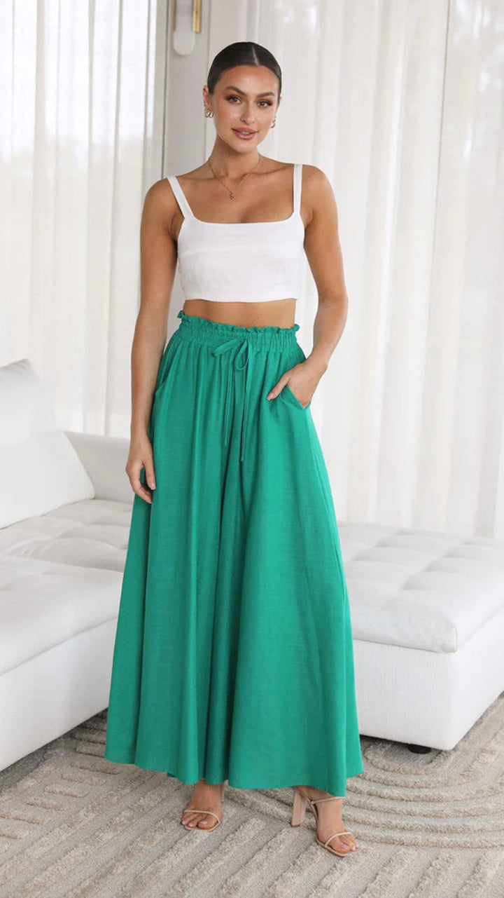 Maxi-Rock im Boho-Stil für Damen mit Kordelzugbund Drune
