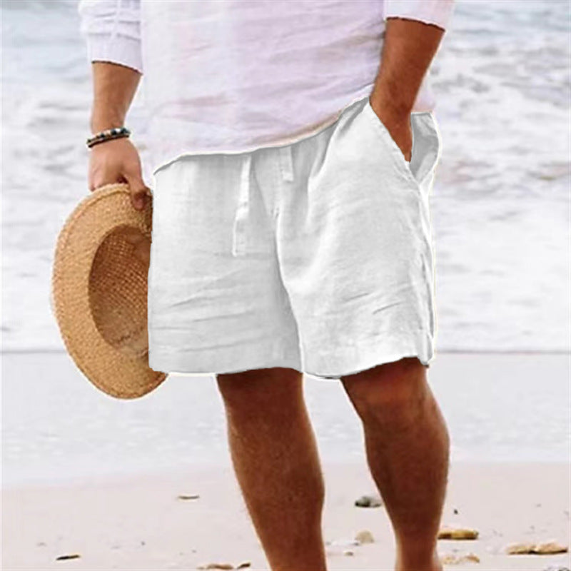 Herren luftige Leinen-Shorts mit elastischem Bund und praktischen Seitentaschen Drune