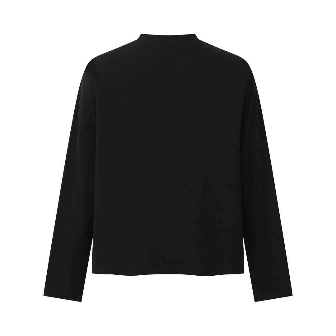 Damen Langarmshirt mit floralem Fotoprint und Oversize-Boxy-Schnitt Drune