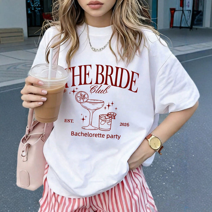 Damen oversized Bachelorette T-Shirt mit exklusivem Print Drune