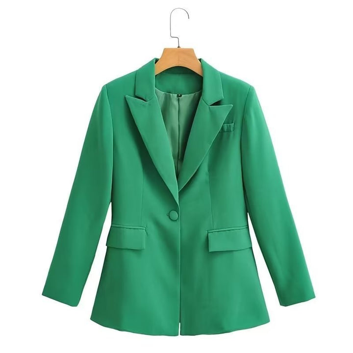Damen Taillierter Zweiteiler‑Blazer mit konturierter Taille, markantem Revers und weiter Anzughose Drune