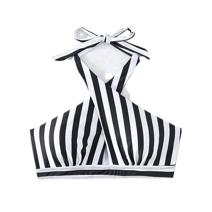 Damen Triangel-Bikini mit raffinierten Bindebändern und elegantem gestreiftem Design Drune
