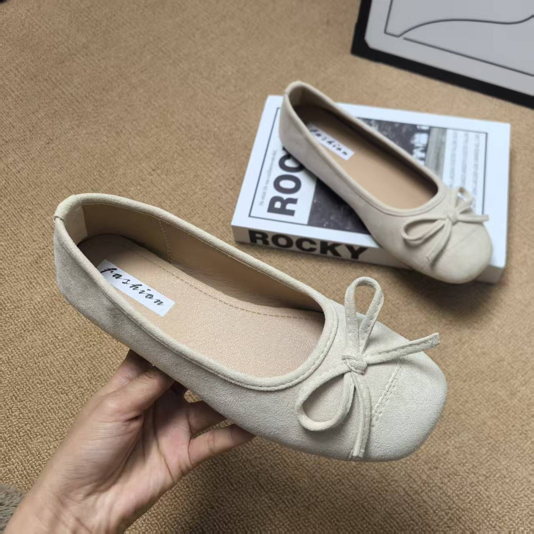Damen Ballerinas mit elegantem Glanz und verspieltem Schleifendetail Drune