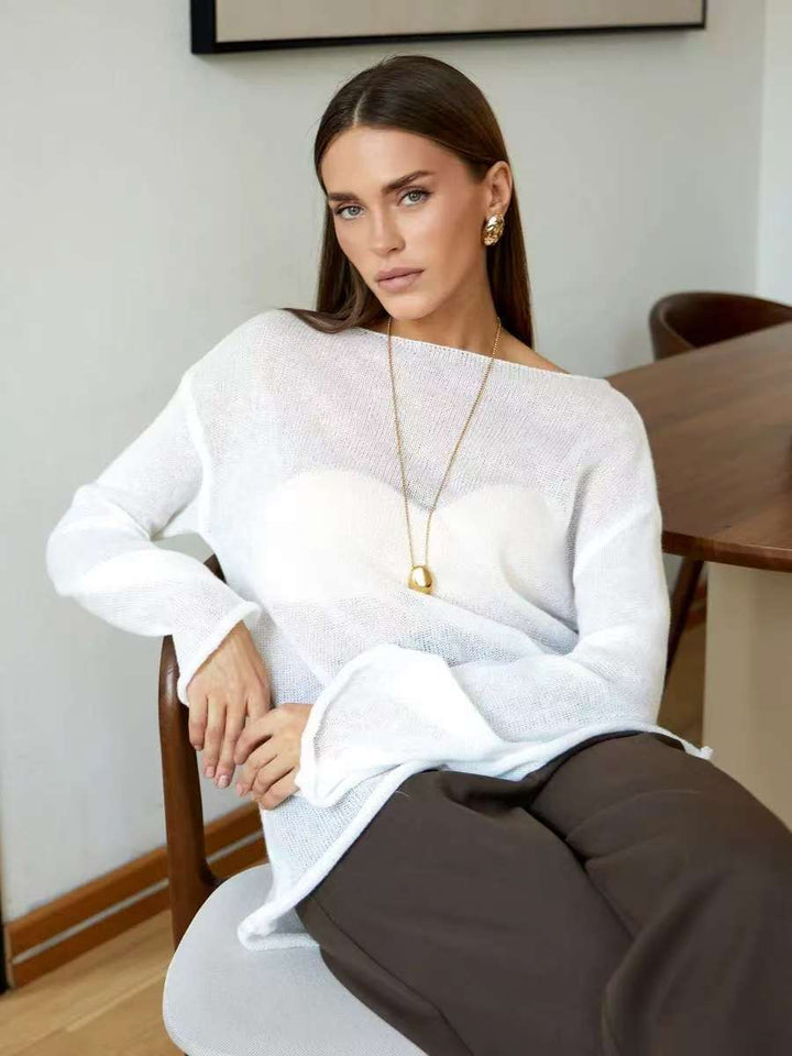 Damen luftiger Oversized-Strickpullover mit weitem Schnitt Drune