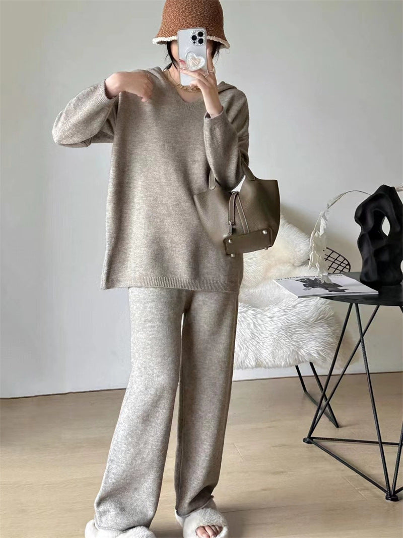 Damen Kuscheliges Strickensemble mit weitem Schnitt und elegantem Design Drune