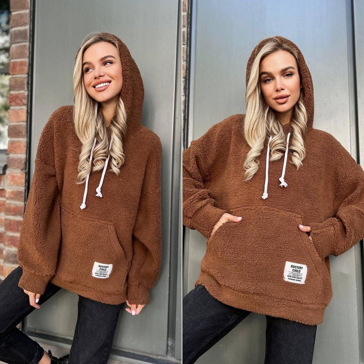 Damen Kuscheliger Kapuzenpullover aus Fleece Drune