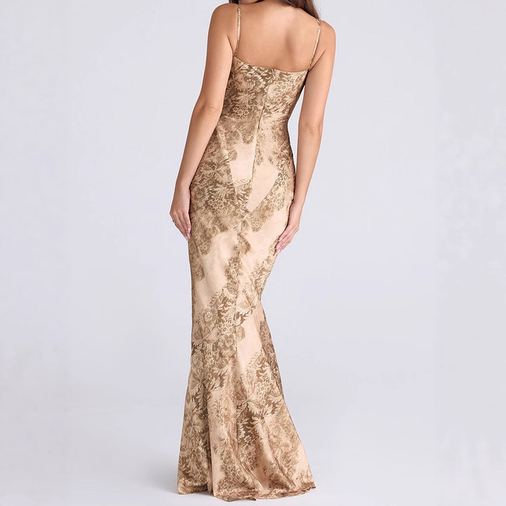 Damen Elegantes Maxikleid mit floralem Design Drune