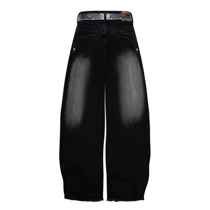 Damen Weite Denim-Culotte mit hohem Bund und Bandana-Gürtel Drune