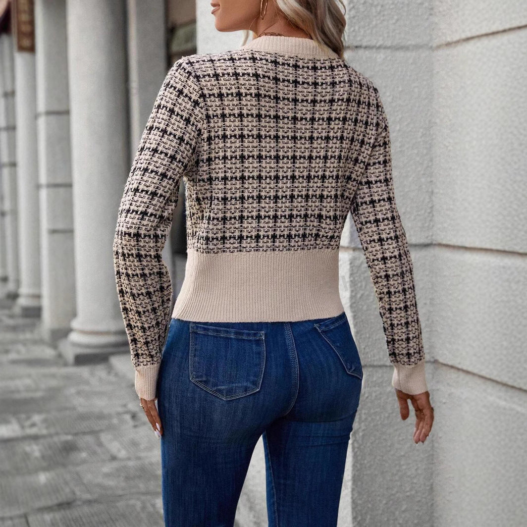 Damen Eleganter Cardigan mit Knöpfen und zwei Taschen Drune