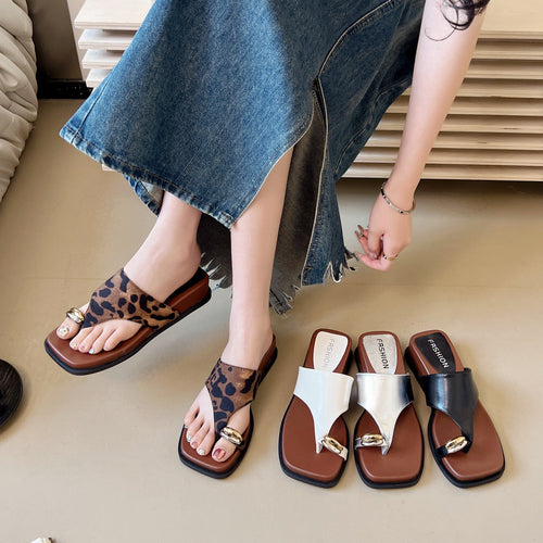 Damen Bequeme Zehentrenner-Sandalen mit modischem Riemendesign und ergonomischer Sohle Drune