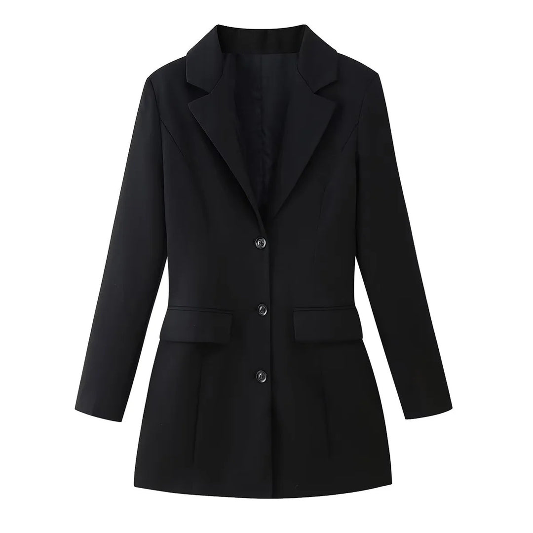 Damen elegante Blazerjacke mit tailliertem Schnitt und modernen Details Drune