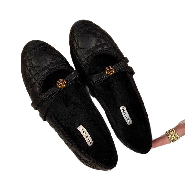 Damen Ballerinas mit schickem Riemen und eleganter Stepp-Optik Drune