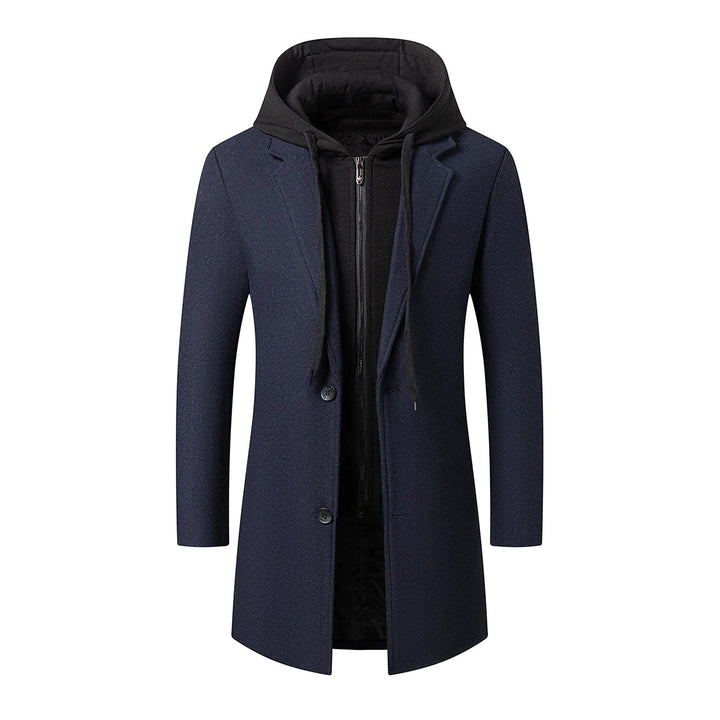 Herren Mantel mit integrierter Kapuzen-Innenjacke und schlanker Silhouette Drune