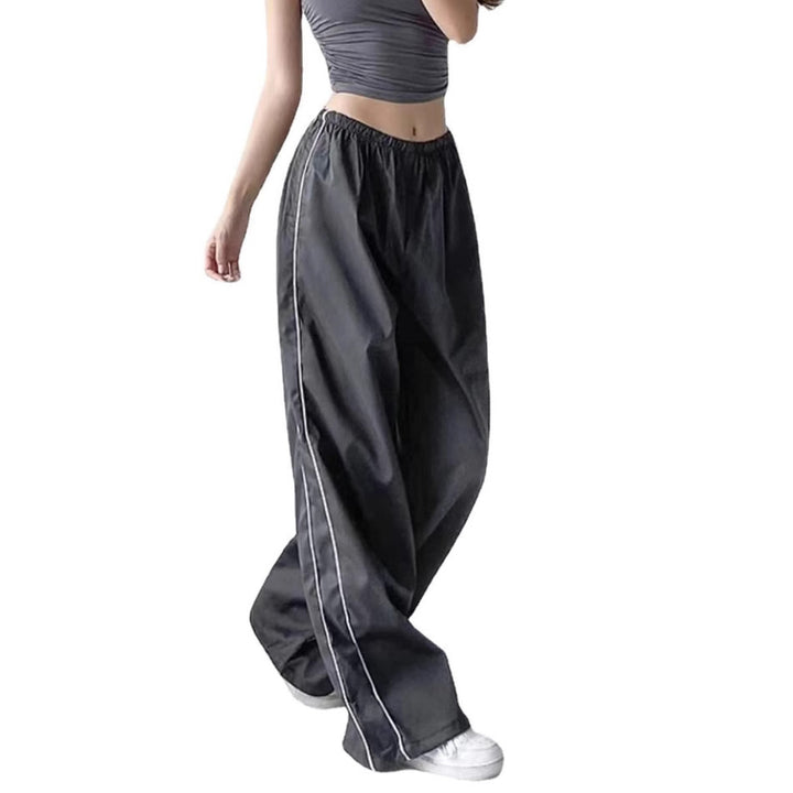Damen elegante Sporthose mit weitem Schnitt und elastischem Bund Drune