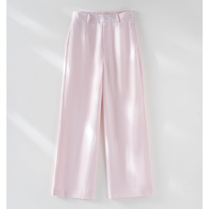 Damen Palazzo-Hose aus leichtem Leinenmix mit hohem Bund und Bügelfalte Drune