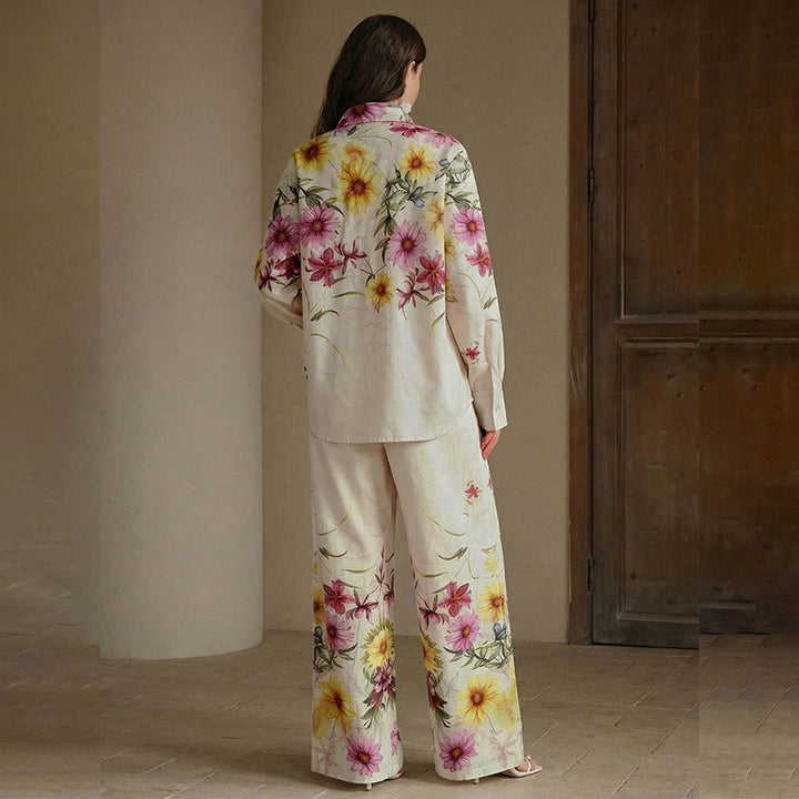 Damen Elegant floral gestalteter Gesamtlook Drune