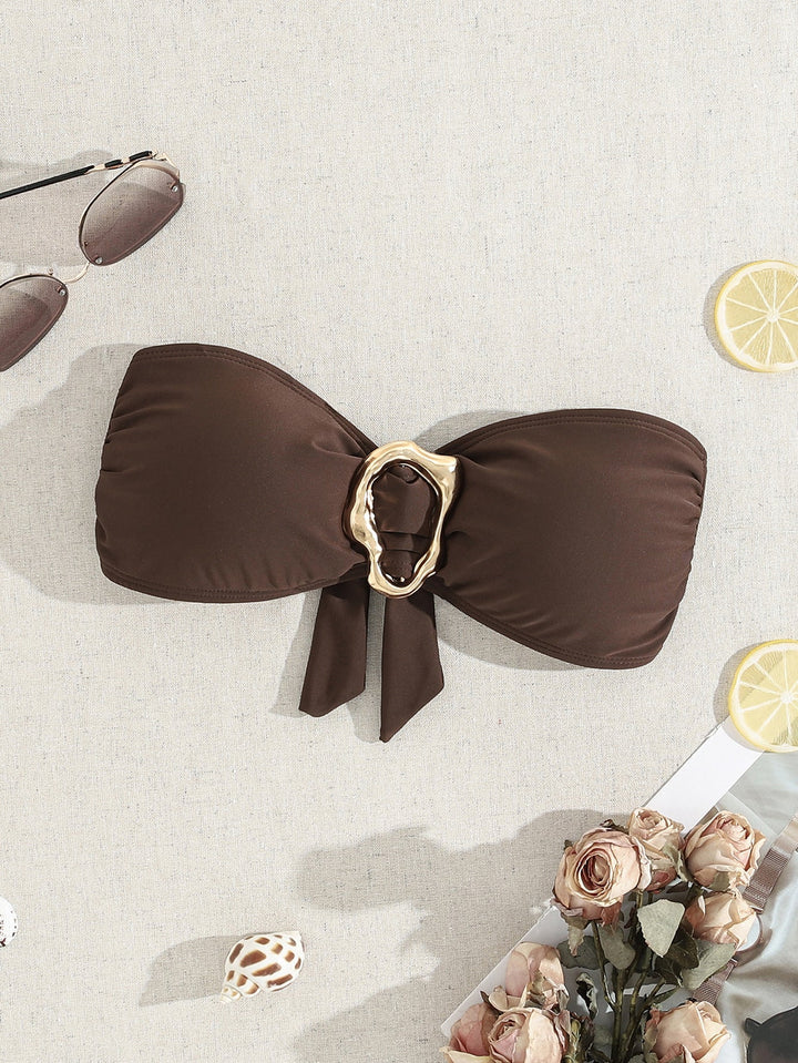 Damen Bandeau-Bikini mit elegantem Verschluss und modischem Design Drune