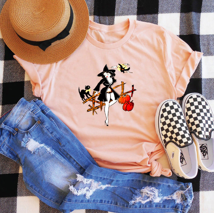 Damen Verspieltes Halloween Grafik T-Shirt Drune