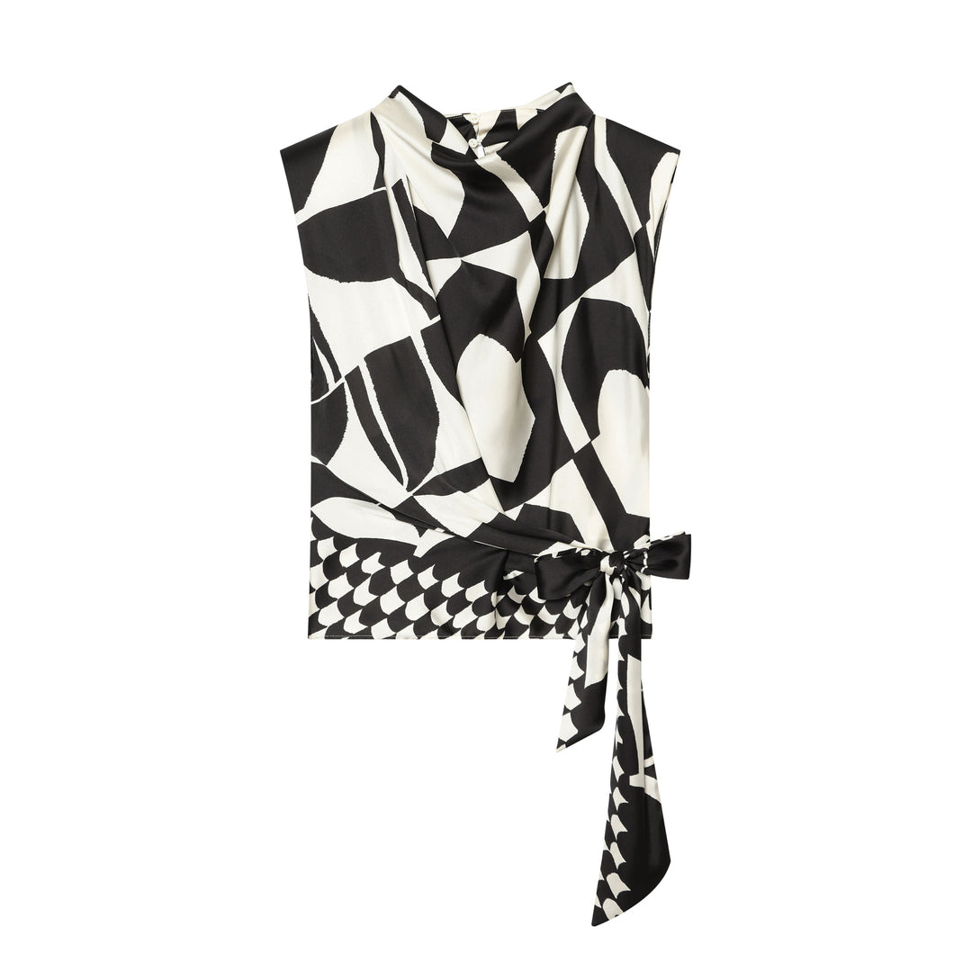 Damen Weite Palazzohose mit grafischem Allover‑Print und hoher Bundpassform Drune