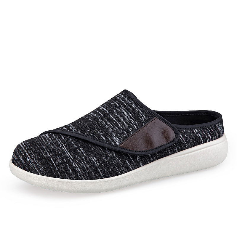 Herren nan orthopädischer Pantoffel mit verstellbarem Klettverschluss, atmungsaktivem Mesh und stoßdämpfender Schaumstoffsohle Drune