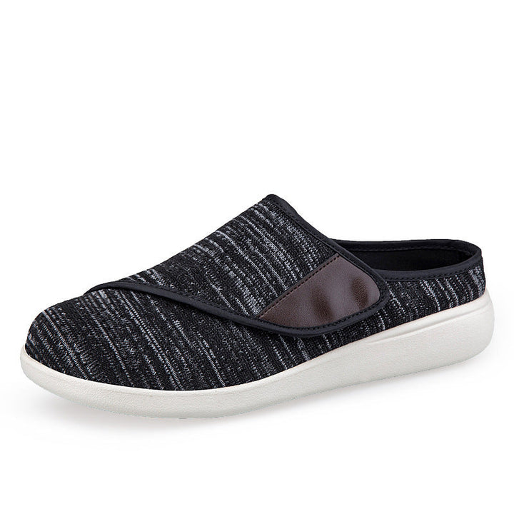 Herren nan orthopädischer Pantoffel mit verstellbarem Klettverschluss, atmungsaktivem Mesh und stoßdämpfender Schaumstoffsohle Drune