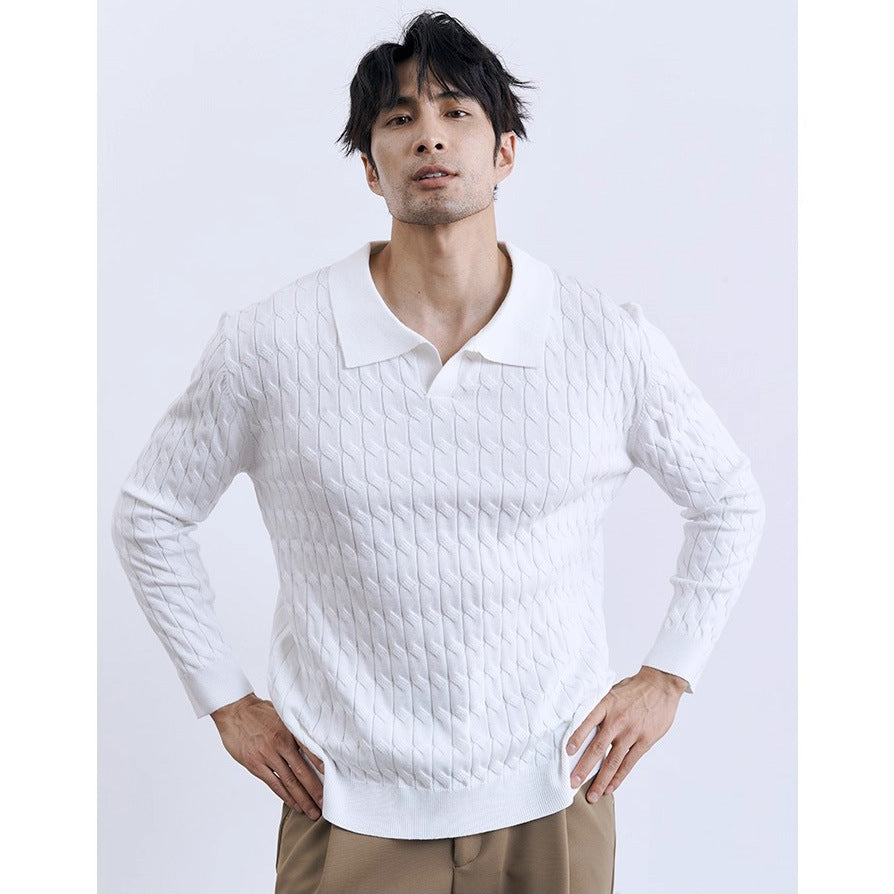 Herren Eleganter Strickpullover mit Stehkragen Drune