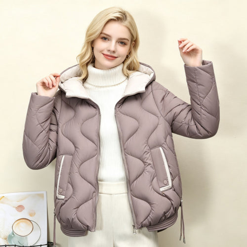 Damen nan wattierte Kurzjacke mit organischer Herzsteppung, abgerundetem Saum und paspelierten Pattentaschen Drune