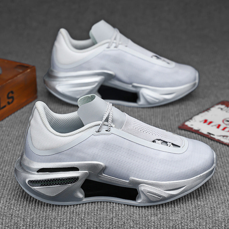 Herren moderne Sneaker mit skulpturierter Plateau-Performancesohle, nahtlosem Strickschaft und integrierter Fersenstütze Drune