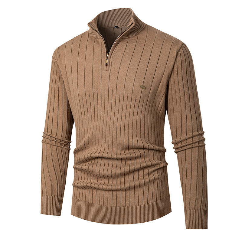 Herren modischer Pullover mit Reißverschluss und feinem Rippdesign Drune