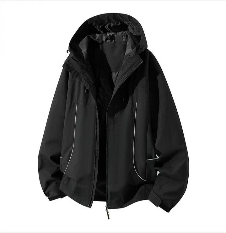 Herren Wasserdichte Kapuzen-Softshelljacke mit winddichtem Schnitt und Reißverschluss Drune