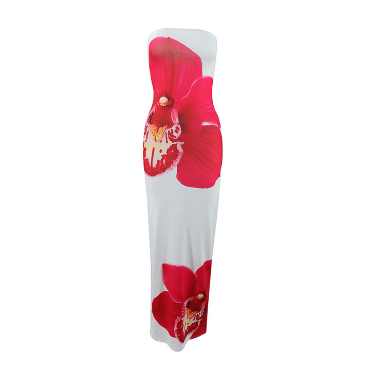 Damen strandtaugliches Maxikleid mit elegantem Blumenprint Drune