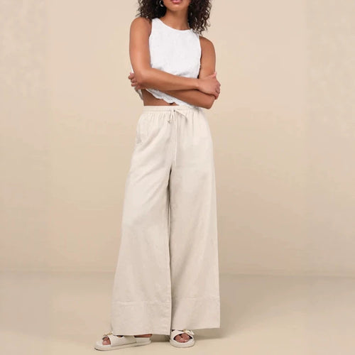 Damen Luftige und bequeme Leinenhose Drune