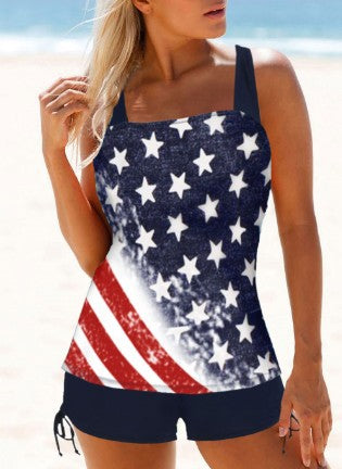 Damen Tankini-Set mit floralem Design und verstellbarem Oberteil Drune