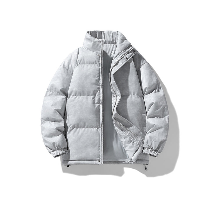 Herren Gepolsterte Steppjacke mit Samtoptik, Kastenform und hohem Stehkragen Drune
