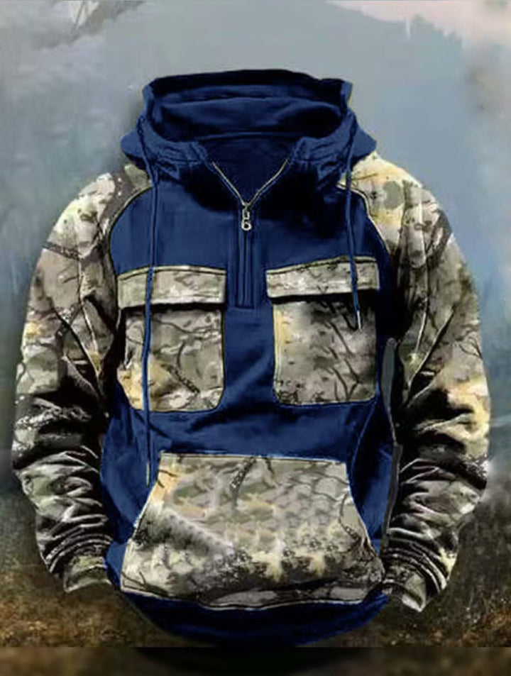 Herren Camouflage Funktionskapuzenpullover Drune