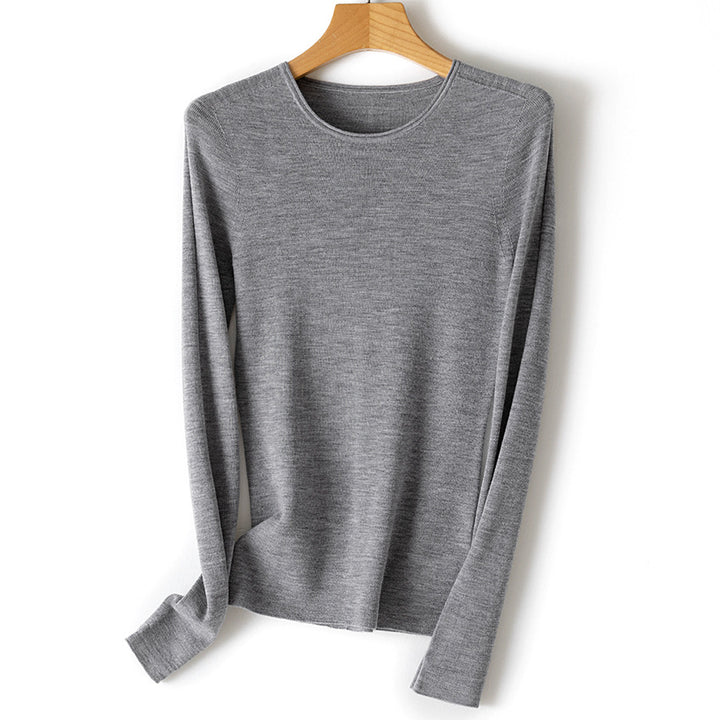 Damen Feiner Feinstrickpullover mit Rundhalsausschnitt und figurnaher Silhouette Drune