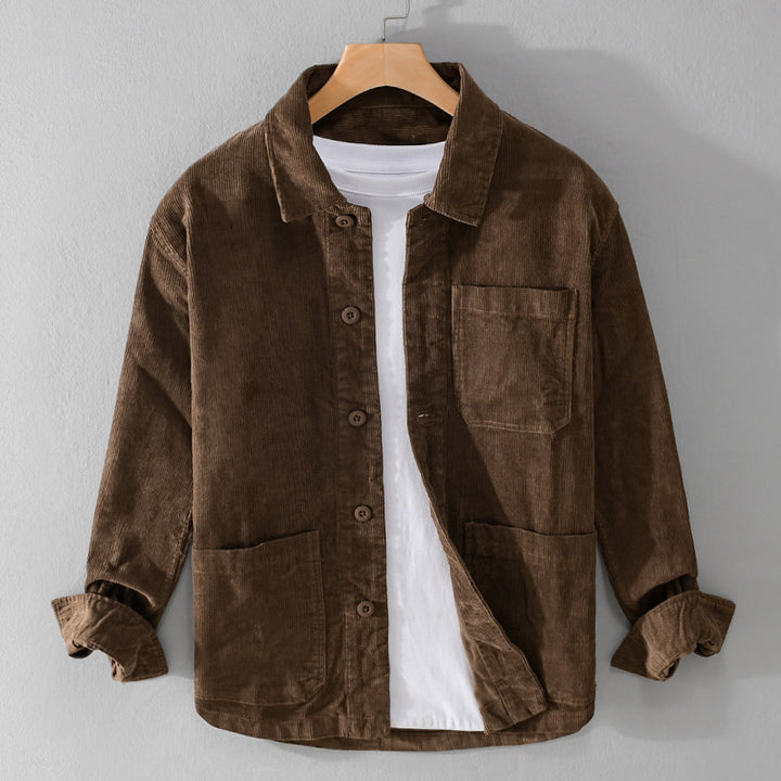 Herren Cord-Überhemdjacke mit aufgesetzten Taschen und legerem Schnitt Drune