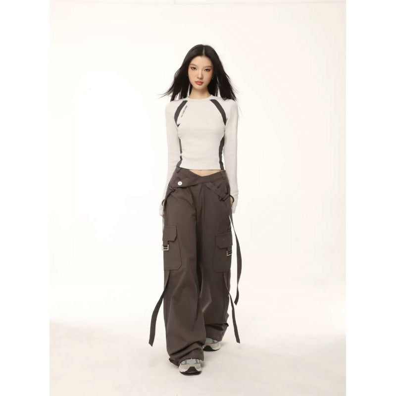 Damen Raglan Langarm T-Shirt Kontrast Slim Fit