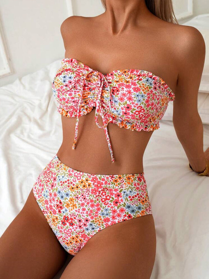 Damen Bandeau-Bikini mit elegantem Verschluss und modischem Design Drune