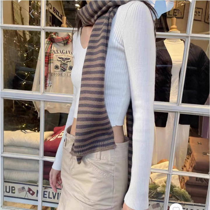 Damen elegantes V-Ausschnitt Rippentop Drune