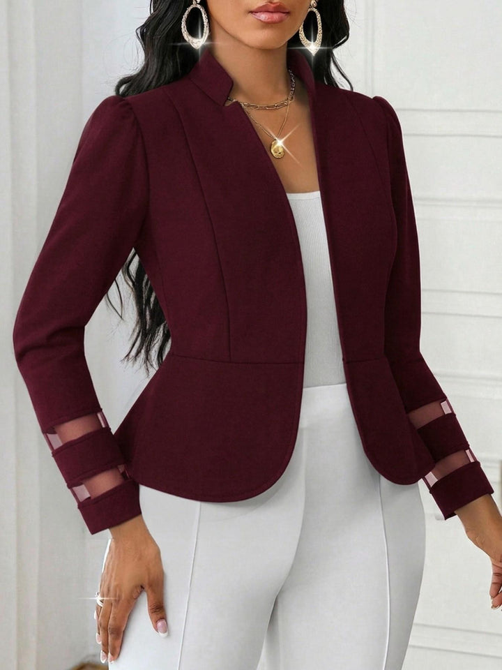 Damen Elegante Blazerjacke mit transparenten Ärmeln und tailliertem Schnitt Drune