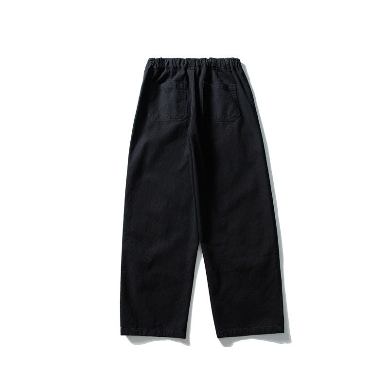 Herren weite Utility-Arbeitshose mit aufgesetzten Patch‑Taschen und elastischem Bund Drune