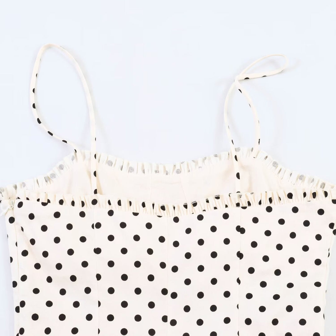 Damen Maxikleid mit Polka-Dots Drune