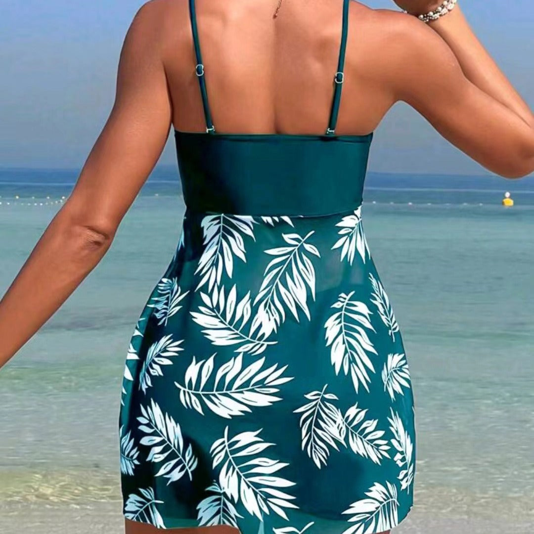 Damen Tankini-Set mit floralem Oberteil und sportlicher Shorts Drune