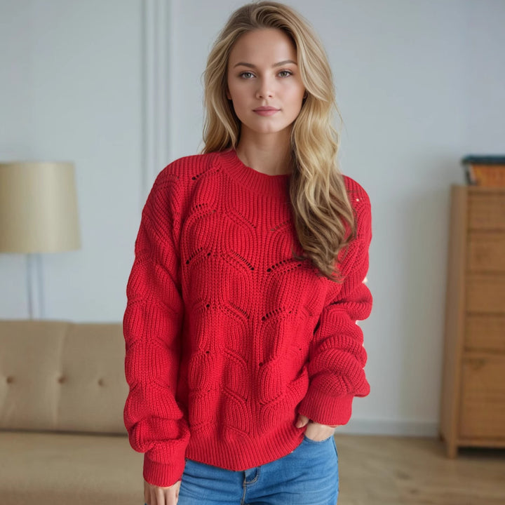 Damen Grobstrickpullover mit strukturiertem Zopfmuster und Oversized-Schnitt Drune