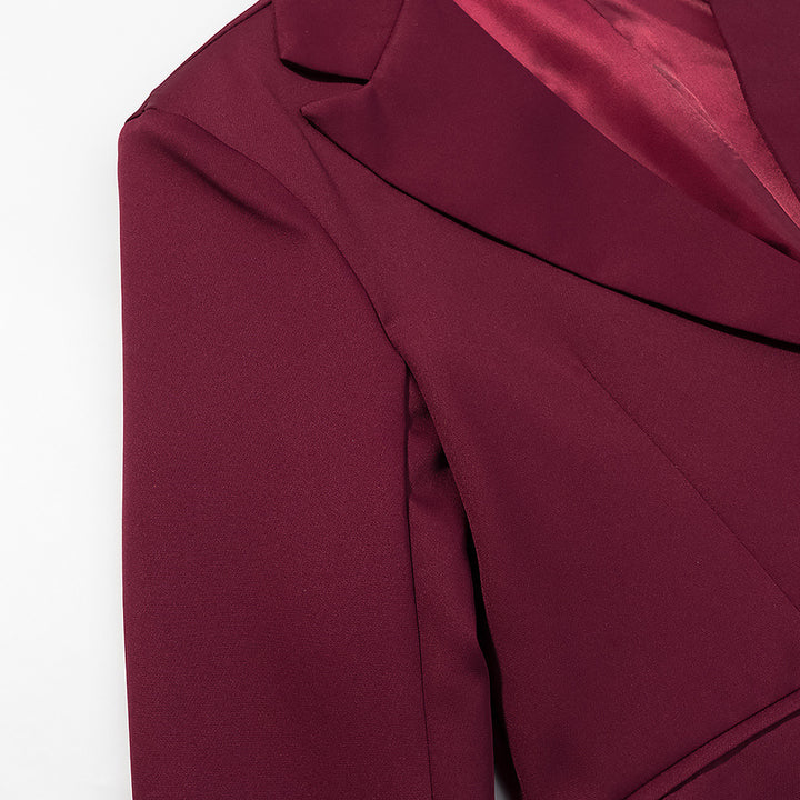 Damen Taillierter Ein-Knopf-Blazer mit softem Revers, gefütterter Innenseite und Pattentaschen Drune