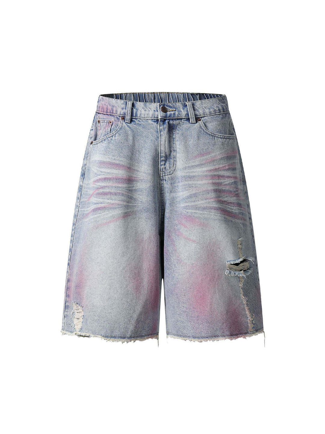 Damen Trendige Denim-Shorts mit einzigartigen Graffiti- und Destroyed-Details Drune
